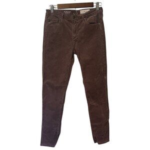 AG Adriano Goldschmied x Anthropologie The Stevie Ankle Corduroy Pants Brown 27R